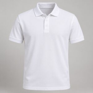 Camiseta polo branca de manga curta