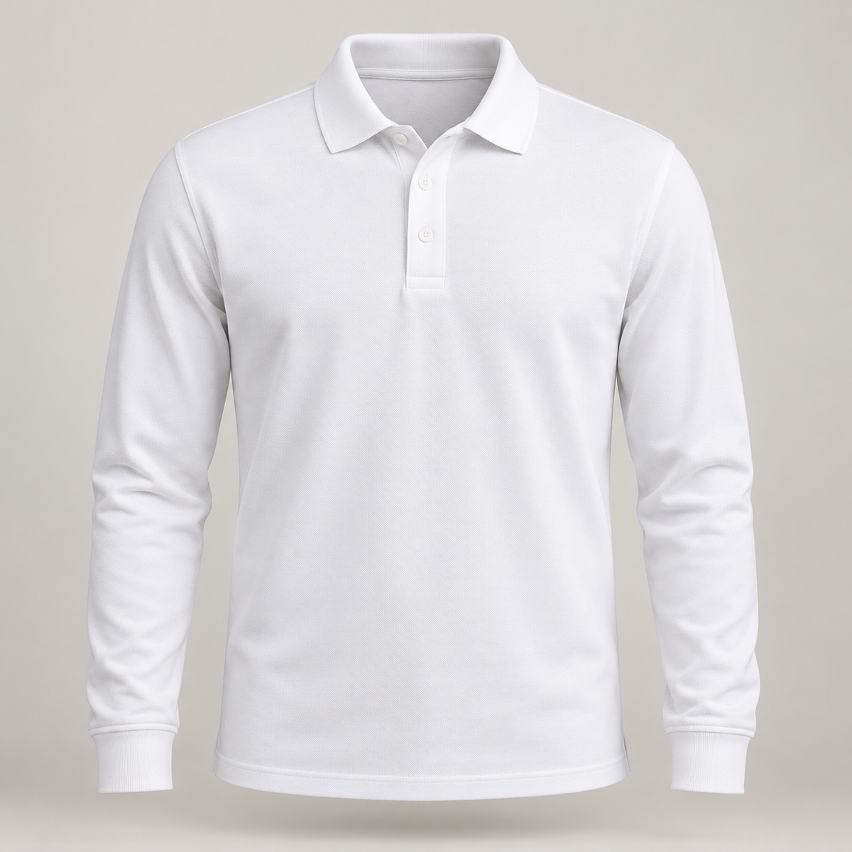 Camiseta polo branca de manga longa