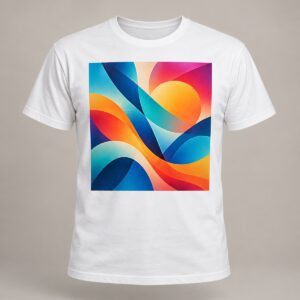 Camiseta branca com exemplo abstrato de sublimacao A4